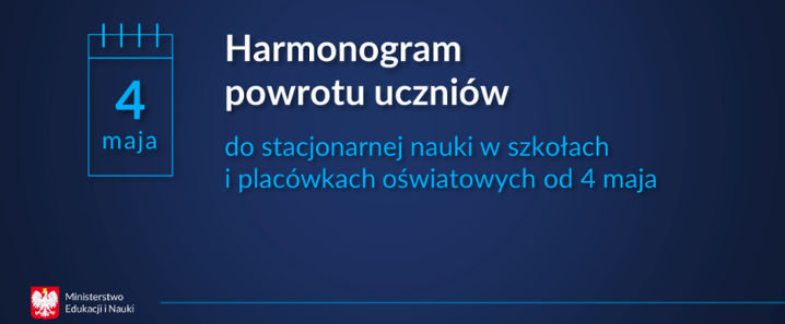 Read more about the article Harmonogram powrotu uczniów do stacjonarnej nauki w szkołach i placówkach