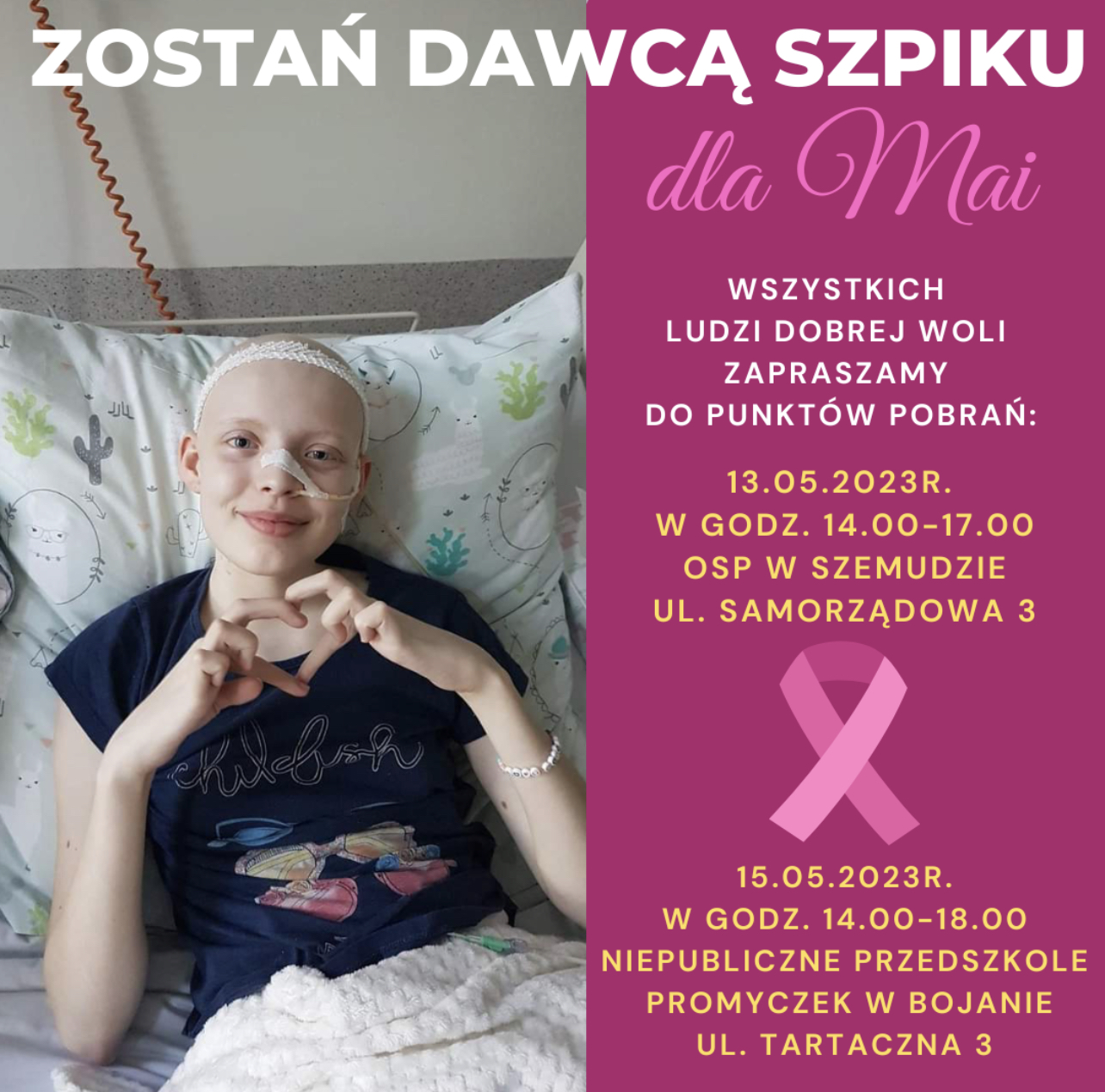 Read more about the article Zostań dawcą szpiku dla Mai