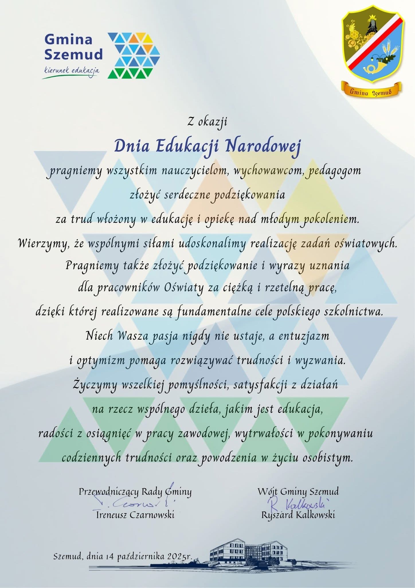 Read more about the article Życzenia z okazji Dnia Edukacji Narodowej