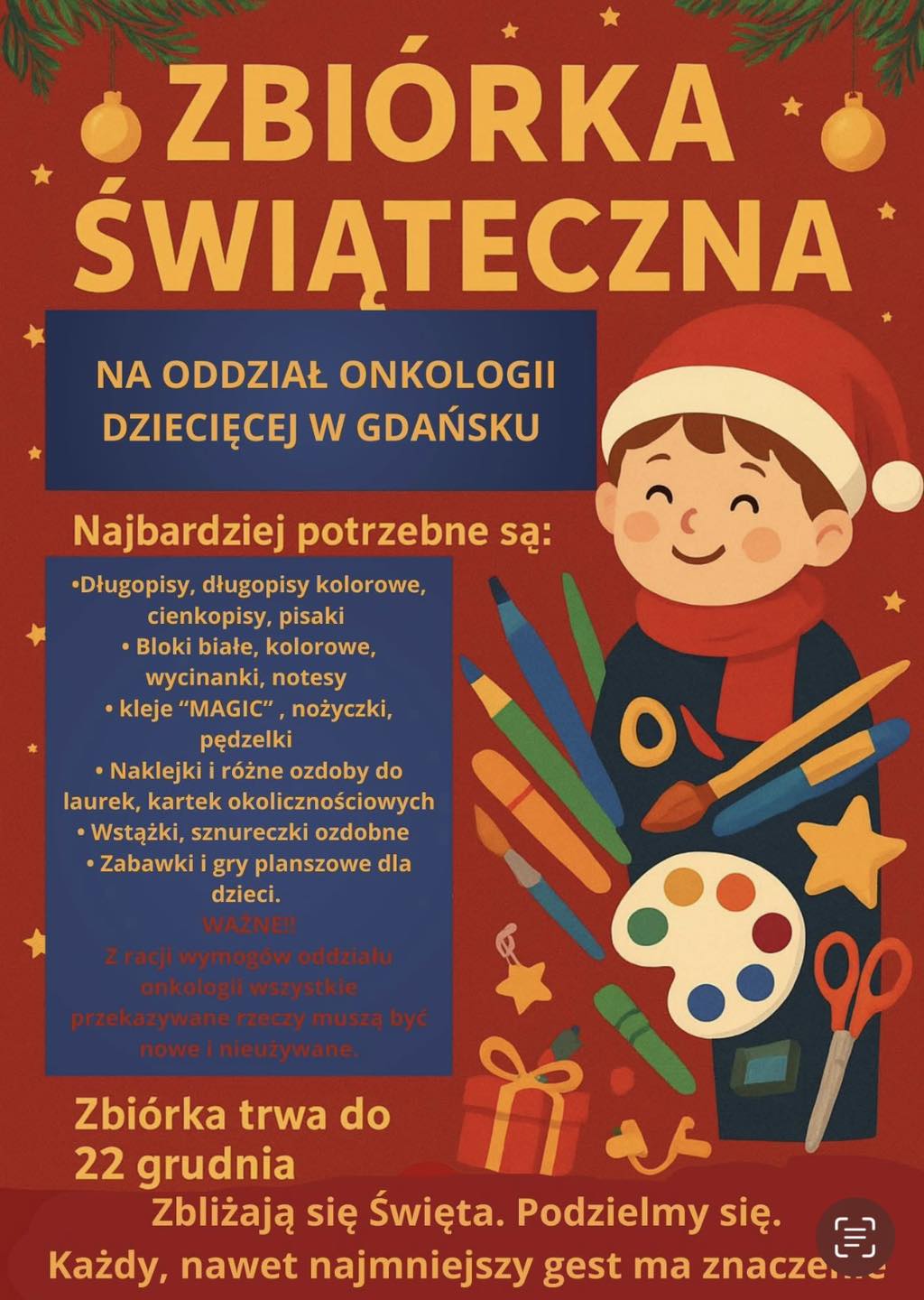 Read more about the article ZBIÓRKA ŚWIĄTECZNA
