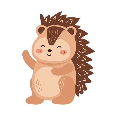 cute porcupine illustration vector isolated